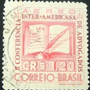 Selo postal do Brasil de 1943 Conferência Interamericana de Advogados