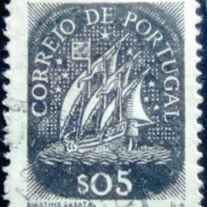 Selo postal de Portugal de 1943 Caravel $05 - 646 U