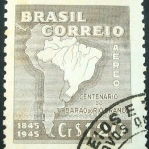 Selo postal do Brasil de 1945 Barão do Rio Branco NCC