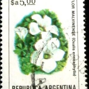 Selo postal da Argentina de 1983 Flor Malvinense