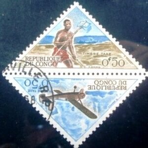 Se-tenant da Rep Congo d 1961 Post Runner Holste Broussard Monoplane P MCC