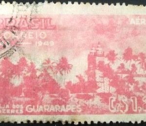Selo postal AÉREO do Brasil de 1949 - A 71 U