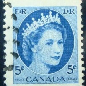 Selo postal do Canadá de 1954 Queen Elizabeth II 5c