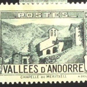 Selo postal da Andorra Francesa de 1932 Church of Meritxell 1 N