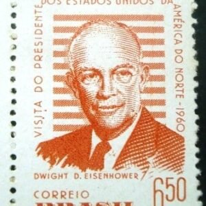 Selo postal do Brasil de 1960 Presidente Eisenhower