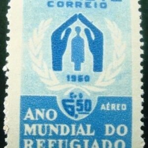 Selo postal do Brasil de 1960 Ano do Refugiado