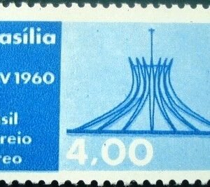 Selo postal do Brasil de 1960 Catedral