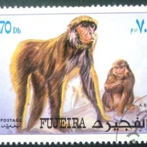 Selo postal de Fujeira de 1972 Monkeys