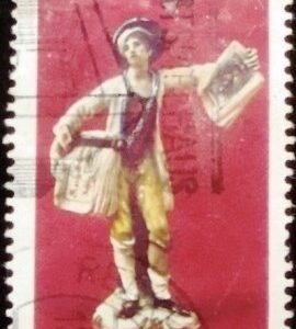 Selo postal da Alemanha de 1976 Boy selling copperplate prints