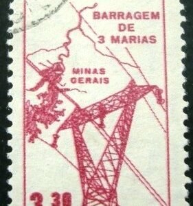 Selo postal do Brasil de 1961 Barragem Três Marias - A 103 U