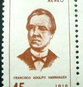 Selo postal Aéreo do Brasil de 1966 F. A. Varnhagen