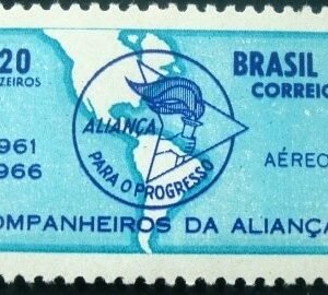 Selo postal do Brasil de 1966 Aliança para o Progresso