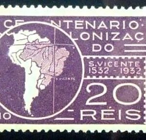 Selo postal do Brasil de 1932 Tratado de Tordesilhas