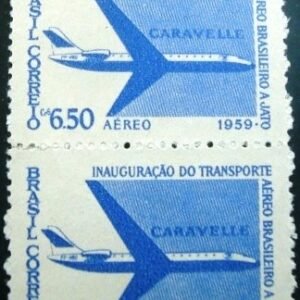 Par de selos postais AÉREOS do Brasil emitidos em 1956 - A 89 N