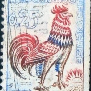 Selo postal da França de 1962 Gallic Cock 25