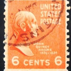 Selo postal dos Estados Unidos de 1938 John Quincy Adams 6 U