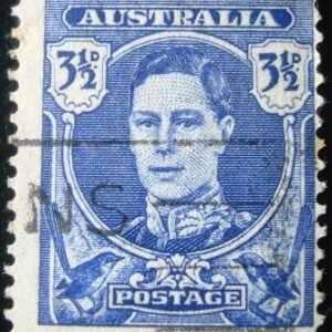 Selo postal da Austrália de 1942 King George VI 3½ U