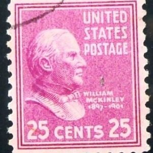 Imagem similar à do selo postal de 1938 William McKinley 25 U