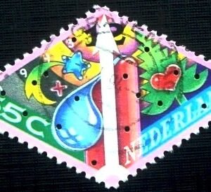 Selo postal da Holanda de 1989 Fireworks