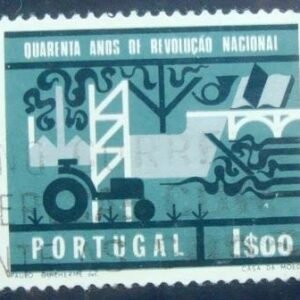 Selo postal de Portugal de 1966 Depiction of the Development of Portugal 1$