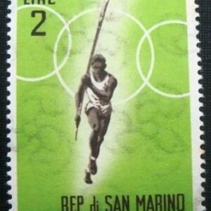 Selo postal de San Marino de 1963 Pole Vault
