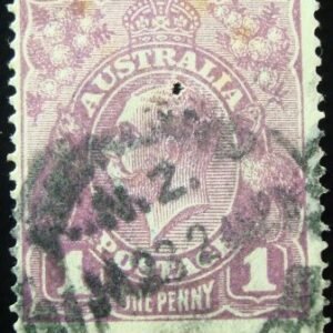 Selo postal da Austrália de 1922 Rei George V 1 U