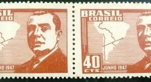 Par de selos postais COMEMORATIVOS do Brasil 1947 - C 228 M
