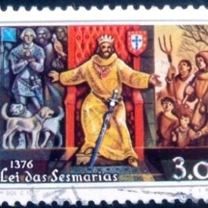 Selo postal de Portugal de 1976 King Ferdinand 1