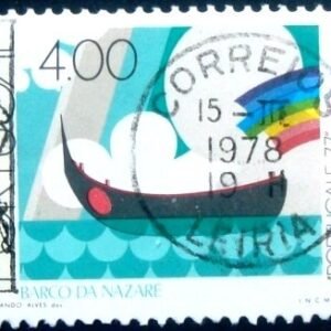 Selo postal de Portugal de 1977 Nazaré Bark - 1380 U