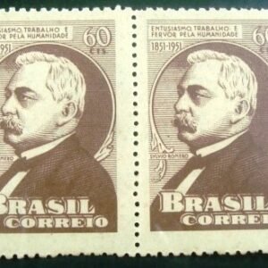 Par de selos postais de 1951 Silvio Romero