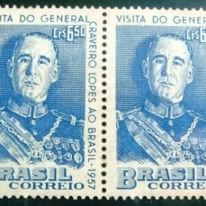 Par de selos de 1957 Gal. Craveiro Lopes - C 389 N