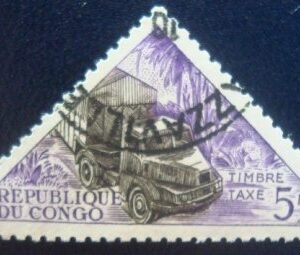 Selo postal da Rep Congo de 1961 Motor lorry P U