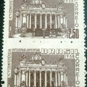 Par de selos de 1958 Conferência Interparlamentar - C 416 U V