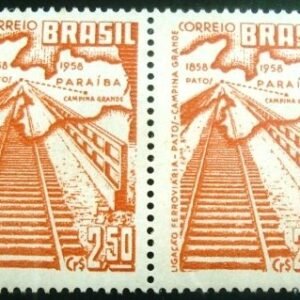 Par de selos postais de 1959 Ferrovia Patos-Campina Grande - C 431 N