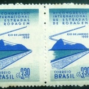 Par de selos postais de 1959 Estradas de Rodagem