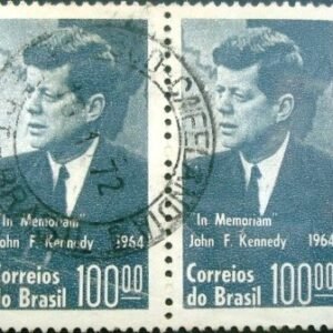 Par de selos postais do Brasil de 1964 Kennedy
