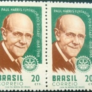 Par de selos postais do Brasil de 1968 M PR