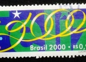 Selo postal do Brasil de 2000 Feliz 2000