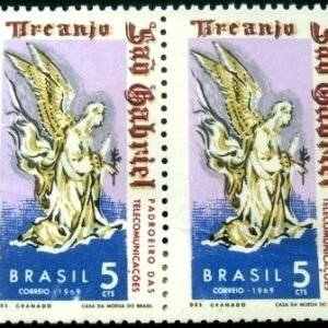 Par de selos postais do Brasil de 1969 São Gabriel M PR