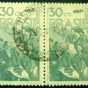 Par de selos postais do Brasil de 1972 Fundação da Pátria - C 0753 U