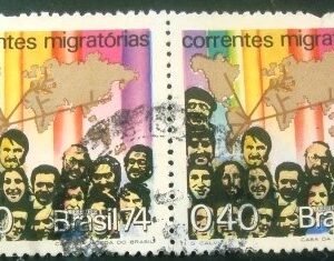 Par de selos postais COMEMORATIVOS do Brasil de 1974 - C - 0841 U