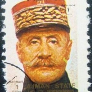 Selo postal do Emirado de Ajman de 1973 Marshal Ferdinand Foch