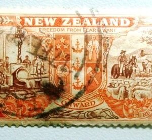 Selo postal da Nova Zelândia de 1946 Peace and Victory