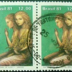 Par de selos postais COMEMORATIVOS do Brasil de 1981 - C 1236 U