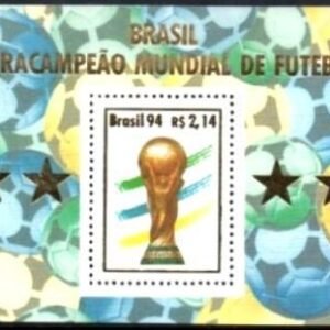 Bloco postal do Brasil de 1994 Tetracampeão de Futebol