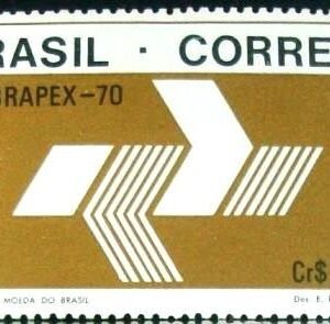 Selo postal do Brasil de 1970 Logotipo ECT