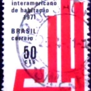 Selo postal do Brasil de 1971 Congresso Habitação