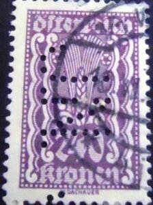 Selo postal da Áustria de 1922 Symbolism Ear of Corn 240