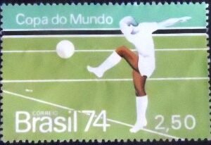 Selo postal do Brasil de 1974 Copa do Mundo da Alemanha
