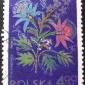 Selo postal da Polônia de 1974 Embroideries